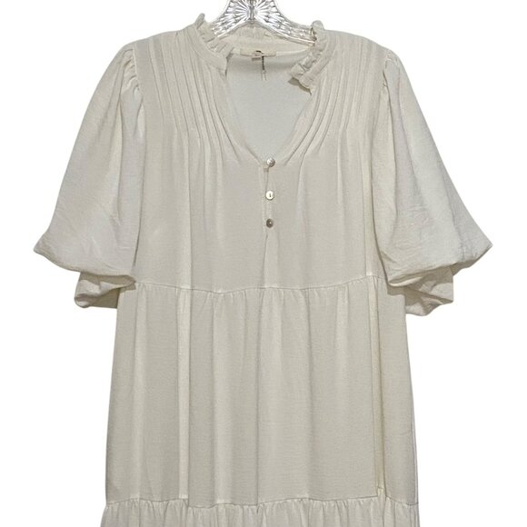 Entro Tiered Peasant Maxi Dress S White Cottagecore Romantic Coquette Ren Faire - Picture 2 of 7